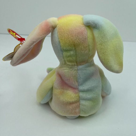 Rare Rainbow 1998 Ty Beanie Baby: Hippie the Tie Dye Bunny Rabbit W/Tag - Picture 4 of 5